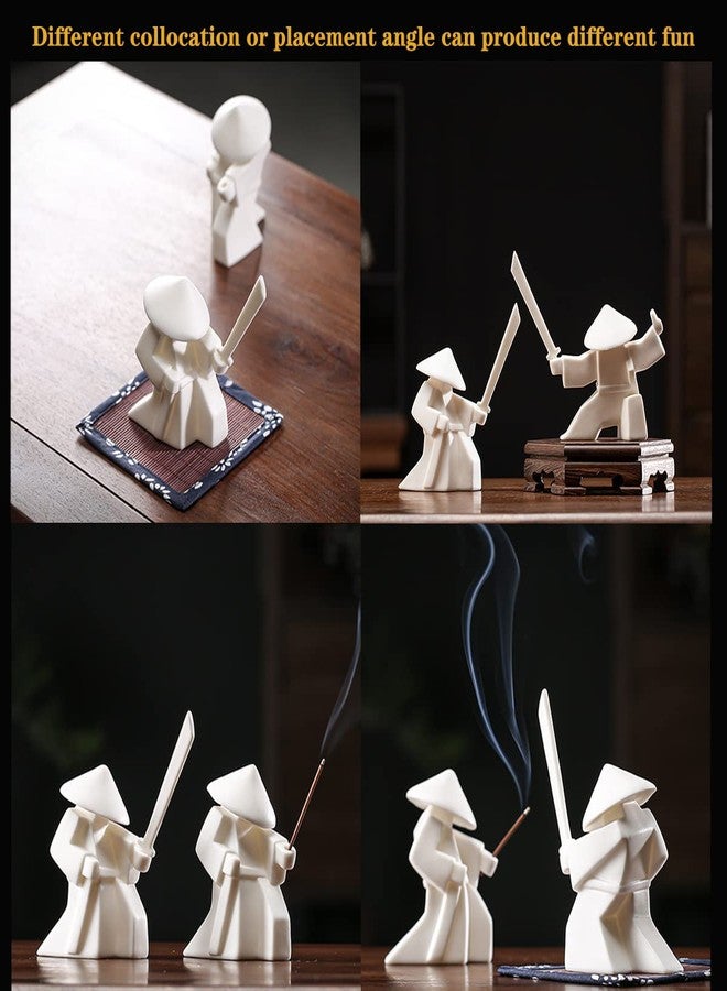 LYART Tea Pet Warrior Statue Figurine Tea Ornament Accessories Cute Kung Fu Tea Decoration Gift for Tearoom Home Office Children's Day Gift for Tea Lover (White1 and White2) - Image 4